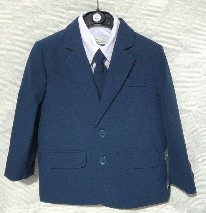 Kék gyerek öltöny OT196 : Most divatos acélkék gyerek öltöny minden méretben  